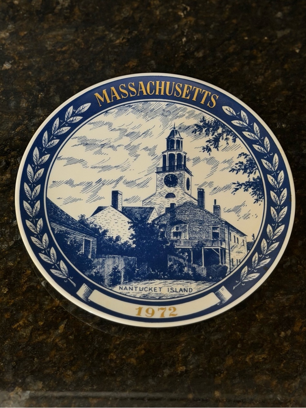 1972 Nantucket Island MA Decorative Collector Plate 7.5” | Blue & White - Picture 2 of 5